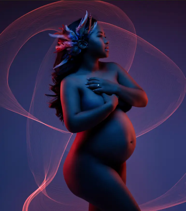 Séance photo grossesse au studio de Vertou, près de Nantes, Sonia Photographe